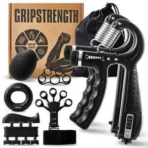 7PCS Grip Strength Trainer Kit, 2 Adjustable Forearm Resistance Grips, Finger Stretchers, Grip Ring, Hand Squeeze Ball, Finger Exercises, User Manual, Suitable for Hand Training, Suitable for Everyone 7PCS Grip Strength Trainer Kit, 2 Adjustable Forearm Resistance Grips, Finger Stretchers, Grip Ring, Hand Squeeze Ball, Finger Exercises, User Manual, Suitable for Hand Training, Suitable for Everyone