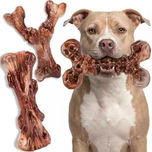 3-Pack Indestructible Dog Chew Toys for Aggressive Chewers,25-100lbs | Bacon Flavored Rock-Hard Solid Nylon Dog Bones for Medium & Large Breeds, Keeps Them Busy, Dental Textured, Long Lasting - XL 3-Pack Indestructible Dog Chew Toys for Aggressive Chewers,25-100lbs | Bacon Flavored Rock-Hard Solid Nylon Dog Bones for Medium & Large Breeds, Keeps Them Busy, Dental Textured, Long Lasting - XL