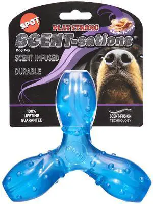 Play Strong Scent-sations Trident - Scent-Infused, Strong, Durable TPR Rubber, Heavy Duty Dog Toys for Aggressive Chewers up to 45lbs, Perfect for Puppies & Medium Breeds, 6in, Bacon Flavored Play Strong Scent-sations Trident - Scent-Infused, Strong, Durable TPR Rubber, Heavy Duty Dog Toys for Aggressive Chewers up to 45lbs, Perfect for Puppies & Medium Breeds, 6in, Bacon Flavored