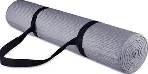 All-Purpose 1/4-Inch High Density Anti-Tear Exercise Yoga Mat with Carrying Strap, Gray All-Purpose 1/4-Inch High Density Anti-Tear Exercise Yoga Mat with Carrying Strap, Gray