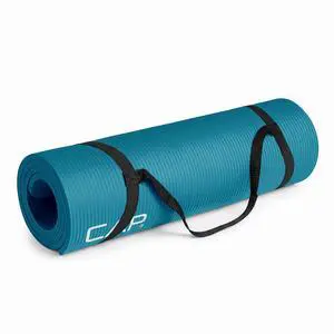 1/2" Thick Yoga Mat, Exercise & Workout Mat with Strap, Teal | Latex-free NBR foam cushions knees and joints for Pilates, stretching, core training, floor exercises and home fitness. 1/2" Thick Yoga Mat, Exercise & Workout Mat with Strap, Teal | Latex-free NBR foam cushions knees and joints for Pilates, stretching, core training, floor exercises and home fitness.