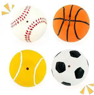 4PCS 2.4'' Squeak Latex Dog Sport Balls Fetch Toy for Small Dogs | Puppy Squeaky Balls Sets,Soft Bouncy Interactive Toys, Activity & Chases, Indoor Outdoor Training Play,Assorted Colors 4PCS 2.4'' Squeak Latex Dog Sport Balls Fetch Toy for Small Dogs | Puppy Squeaky Balls Sets,Soft Bouncy Interactive Toys, Activity & Chases, Indoor Outdoor Training Play,Assorted Colors