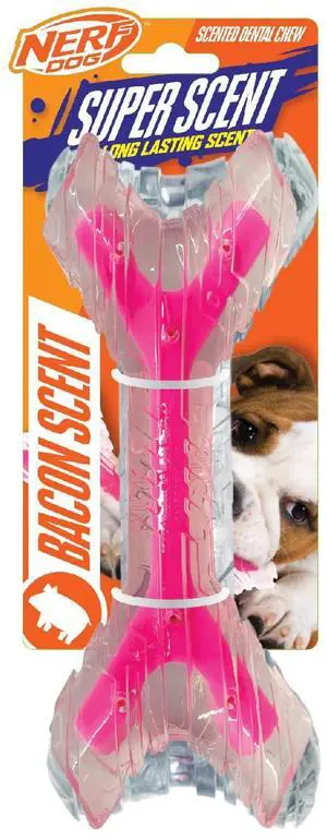 Dog 9in TPR/PP Scented Bacon SuperScent Bone Solid Core -Clear/Pink, (NF-7132) Dog 9in TPR/PP Scented Bacon SuperScent Bone Solid Core -Clear/Pink, (NF-7132)
