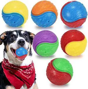 6Pcs Squeaky Dog Balls, Dog Toys Balls for Training, Tough Ball Toys for Dogs, Fit with Dog Ball Launcher, High Bouncy Dog Ball for Interactive Playing, Puppy Pet Chew Balls Teething Balls 2.5in 6Pcs Squeaky Dog Balls, Dog Toys Balls for Training, Tough Ball Toys for Dogs, Fit with Dog Ball Launcher, High Bouncy Dog Ball for Interactive Playing, Puppy Pet Chew Balls Teething Balls 2.5in