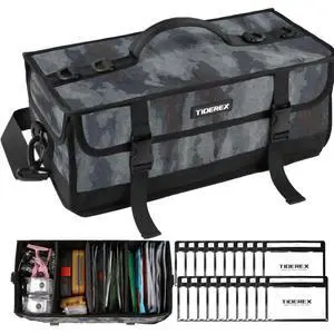 Soft Plastic Bait Storage Tackle Bag with 20 Clear Bait Pouches | 20L Capacity, 900D Oxford Fabric, Water-Resistant, Fits 3 3600-Size Tackle Boxes or 60+ Bait Bags, with Adjustable Dividers Soft Plastic Bait Storage Tackle Bag with 20 Clear Bait Pouches | 20L Capacity, 900D Oxford Fabric, Water-Resistant, Fits 3 3600-Size Tackle Boxes or 60+ Bait Bags, with Adjustable Dividers