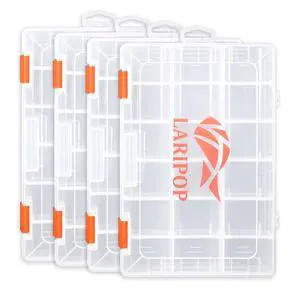 4-Pack 3600 Fishing Tackle Boxes, Clear Plastic Storage Trays with Adjustable Dividers, Organizer for Lures, Hooks, Sinkers, Jigs & Fishing Accessories 4-Pack 3600 Fishing Tackle Boxes, Clear Plastic Storage Trays with Adjustable Dividers, Organizer for Lures, Hooks, Sinkers, Jigs & Fishing Accessories