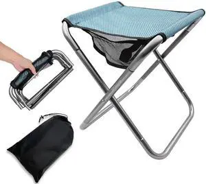 16 Inch Tall Portable Folding Camping Stool - Aluminum Alloy Lightweight Seat With Carry Bag for Fishing, Outdoor Camping, Hiking and BBQ - Red 16 Inch Tall Portable Folding Camping Stool - Aluminum Alloy Lightweight Seat With Carry Bag for Fishing, Outdoor Camping, Hiking and BBQ - Red