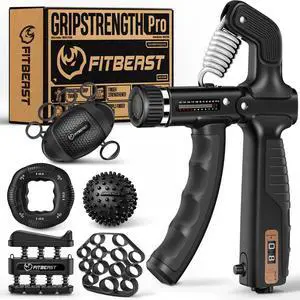 Grip Strength Trainer, Hand Gripper Strengthener Kit - 6 Pack with Adjustable Resistance Forearm Strengthener, Forearm Exerciser and Massage Balls for Hand Therapy, Grip Training and Recovery Grip Strength Trainer, Hand Gripper Strengthener Kit - 6 Pack with Adjustable Resistance Forearm Strengthener, Forearm Exerciser and Massage Balls for Hand Therapy, Grip Training and Recovery