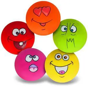 Dog Toy,Squeaky Dog Toys Chewing Durable Teething Latex Rubber Soft Interactive Fetch Play Dog Balls with Funny Face for Puppy Small Medium Pet Dog (5PCS) Dog Toy,Squeaky Dog Toys Chewing Durable Teething Latex Rubber Soft Interactive Fetch Play Dog Balls with Funny Face for Puppy Small Medium Pet Dog (5PCS)