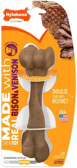 Strong Chew Femur Bone Dog Toy, Dog Bone for Aggressive Chewers | Dog bones for large dogs and strong chewers, long-lasting chew toy made with real bison & venison Strong Chew Femur Bone Dog Toy, Dog Bone for Aggressive Chewers | Dog bones for large dogs and strong chewers, long-lasting chew toy made with real bison & venison