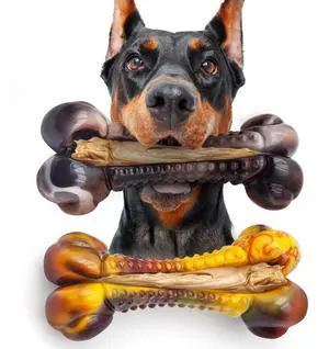 Dog Chew Toys for Aggressive Chewers, 2Pack Indestructible Dogs Bone Toy for Large Small Medium Breeds, Durable Tough Nylon Dog Toys To Keep Them Busy, Puppy Teething Dogs Toy Bone, Beef&Bacon Flavor Dog Chew Toys for Aggressive Chewers, 2Pack Indestructible Dogs Bone Toy for Large Small Medium Breeds, Durable Tough Nylon Dog Toys To Keep Them Busy, Puppy Teething Dogs Toy Bone, Beef&Bacon Flavor
