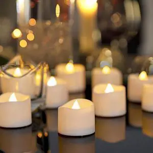 48-Pack Novelty Flickering Flameless Tea Light Candles, 200+ Hours | LED Battery Operated Tealights for Wedding Centerpieces, Proposals, Anniversaries, Banquets, Halloween and Christmas Displays 48-Pack Novelty Flickering Flameless Tea Light Candles, 200+ Hours | LED Battery Operated Tealights for Wedding Centerpieces, Proposals, Anniversaries, Banquets, Halloween and Christmas Displays
