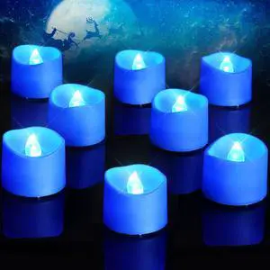 24-Pack Blue Flameless Battery Tea Light Candles, 200+ Hours | Flickering LED Tealights for Navy Blue Wedding Centerpieces, Romantic Nights, Memorial Tables, Baby Showers and Winter Decor 24-Pack Blue Flameless Battery Tea Light Candles, 200+ Hours | Flickering LED Tealights for Navy Blue Wedding Centerpieces, Romantic Nights, Memorial Tables, Baby Showers and Winter Decor