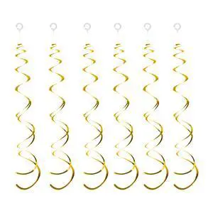 30 Pieces Gold Hanging Swirl Decorations | Plastic Streamer Party Swirl Spiral Decorations for Ceiling, Wedding Baby Shower Birthday Party Supply 30 Pieces Gold Hanging Swirl Decorations | Plastic Streamer Party Swirl Spiral Decorations for Ceiling, Wedding Baby Shower Birthday Party Supply