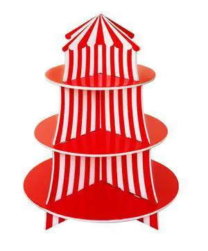 3 Tier Cupcake Foam Stand with Circus Carnival Tent Design for Desserts, Birthdays, Decorations 3 Tier Cupcake Foam Stand with Circus Carnival Tent Design for Desserts, Birthdays, Decorations