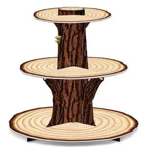 Wooden 3Tier Cupcake Stand Birthday Party Decorations | Rustic wood tree cupcake toppers, camping cupcake holder, woodland baby shower dessert tower table decoration supplies Wooden 3Tier Cupcake Stand Birthday Party Decorations | Rustic wood tree cupcake toppers, camping cupcake holder, woodland baby shower dessert tower table decoration supplies