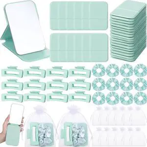 48 Pcs Teen Girls Party Favor Gift Set - Foldable Compact Mirrors Hair Claw Clips Scrunchies Organza Bags for Women Spa Sleepover Birthday Party Back to School Bridesmaid Gift (Green) 48 Pcs Teen Girls Party Favor Gift Set - Foldable Compact Mirrors Hair Claw Clips Scrunchies Organza Bags for Women Spa Sleepover Birthday Party Back to School Bridesmaid Gift (Green)