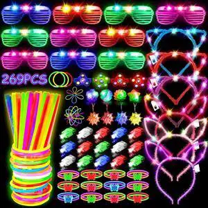 269PCS Glow in the Dark Party Supplies for Kid/Adults, 3-15 People | Led Light Up Toys Party Favors with Light Up Glasses ,Headband,Rings,100 Glow Sticks Bulk Party Pack DIY Neon Party 269PCS Glow in the Dark Party Supplies for Kid/Adults, 3-15 People | Led Light Up Toys Party Favors with Light Up Glasses ,Headband,Rings,100 Glow Sticks Bulk Party Pack DIY Neon Party