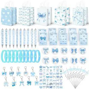 Blue Bow Party Favors for Girls 120pcs Coquette Bow Goodie Bags Stuffers | Notebook Pen Mirror Stickers Straw Clip, Girly Blue Party Supplies Birthday Decorations Bridal Shower Gifts Blue Bow Party Favors for Girls 120pcs Coquette Bow Goodie Bags Stuffers | Notebook Pen Mirror Stickers Straw Clip, Girly Blue Party Supplies Birthday Decorations Bridal Shower Gifts