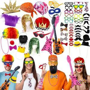 61PCS Photo Booth Props Paper Plastic Funny Party Accessories Set | Props for Photo Booth Graduation Birthday Bachelorette All Occasions Party Decorations Selfie Supplies for Guests Teens 61PCS Photo Booth Props Paper Plastic Funny Party Accessories Set | Props for Photo Booth Graduation Birthday Bachelorette All Occasions Party Decorations Selfie Supplies for Guests Teens
