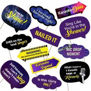 Karaoke Night Photo Booth Props Set Fun Music Party Decorations for Singing Events, Birthdays, and Game Nights (12) Karaoke Night Photo Booth Props Set Fun Music Party Decorations for Singing Events, Birthdays, and Game Nights (12)