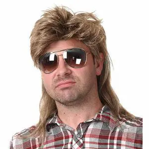 Mullet Wigs for Men 80s Costumes Fancy Party Accessory Cosplay Halloween Wig (Light Brown) Mullet Wigs for Men 80s Costumes Fancy Party Accessory Cosplay Halloween Wig (Light Brown)