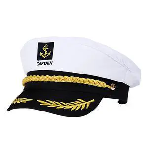 Adult Yacht Captain Hat White Sailor Hat for Women Men Yacht Boat Sailor Captain Cap Marine Admiral Halloween Costume Party Cosplay Accessory Adult Yacht Captain Hat White Sailor Hat for Women Men Yacht Boat Sailor Captain Cap Marine Admiral Halloween Costume Party Cosplay Accessory