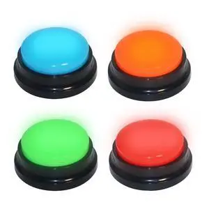 Set of 4 Answer Buzzers, Game Buzzers with Lights and Sound for Trivia Games, Quiz Game Trivia Buzzer, Talent Show, Party Supplies, Participation Tools Set of 4 Answer Buzzers, Game Buzzers with Lights and Sound for Trivia Games, Quiz Game Trivia Buzzer, Talent Show, Party Supplies, Participation Tools