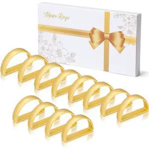 Metal Gold Napkin Rings Set of 12 for Fall Thanksgiving Christmas | D-Shape Napkin Holders Rings for Dinner Table Decor, Wedding, Easter, Fall, Banquet, Xmas, Party Favors Metal Gold Napkin Rings Set of 12 for Fall Thanksgiving Christmas | D-Shape Napkin Holders Rings for Dinner Table Decor, Wedding, Easter, Fall, Banquet, Xmas, Party Favors