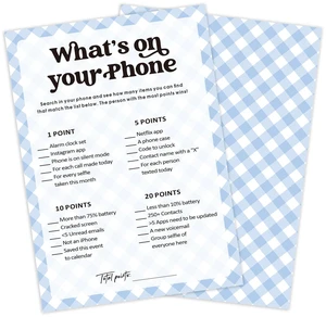 30 Pcs Party Icebreaker Games Set, "What's on Your Phone" Theme, Suitable for Wedding, Birthday Party, Group Gatherings,Deepen Friendships with Friends,Colleagues,Family or Guests,Break the Ice -A02 30 Pcs Party Icebreaker Games Set, "What's on Your Phone" Theme, Suitable for Wedding, Birthday Party, Group Gatherings,Deepen Friendships with Friends,Colleagues,Family or Guests,Break the Ice -A02