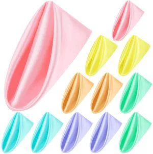 12 Pieces Satin Napkins Soft Dinner Napkins Multicolor Square Weddings Table Napkins 17 x 17 Inches for Restaurant Weddings Party Dinner Decoration (Pastel Rainbow) 12 Pieces Satin Napkins Soft Dinner Napkins Multicolor Square Weddings Table Napkins 17 x 17 Inches for Restaurant Weddings Party Dinner Decoration (Pastel Rainbow)