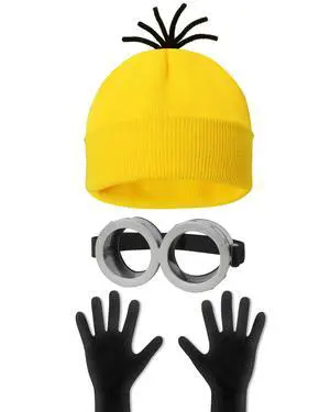 3 Pcs Halloween Costume Accessories Adult, Easy Costume Men Women | One Size Fits Most,Last Minute Adult Halloween Costumes,Yellow Beanie Hat,Adjustable Goggles,Gloves,Family Group Costume 3 Pcs Halloween Costume Accessories Adult, Easy Costume Men Women | One Size Fits Most,Last Minute Adult Halloween Costumes,Yellow Beanie Hat,Adjustable Goggles,Gloves,Family Group Costume