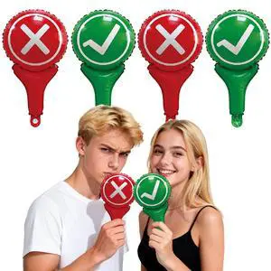 Yes or No Foil Balloons, 4 Pcs Classroom Voting True or False Check Mark and X Mark, Funny Judges Game Right and Wrong Cards Hook and Fork Ring Advancement For Trivia Nights Yes or No Foil Balloons, 4 Pcs Classroom Voting True or False Check Mark and X Mark, Funny Judges Game Right and Wrong Cards Hook and Fork Ring Advancement For Trivia Nights
