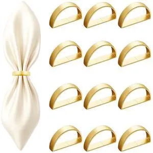 12 Pcs Stainless Steel Napkin Rings - Matt Gold Napkin Holder(Semicircle) | Matt Gold Napkin Holder Buckles for Table Kitchen Dinner Party Wedding Christmas Party 12 Pcs Stainless Steel Napkin Rings - Matt Gold Napkin Holder(Semicircle) | Matt Gold Napkin Holder Buckles for Table Kitchen Dinner Party Wedding Christmas Party