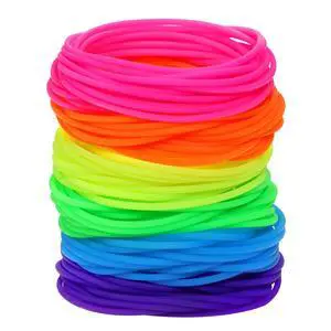 Silicone Jelly Hair Tie Bracelet 30Pcs Adult Size Retro Solid Neon 80s Style Costume Wrist Band Elastics for Men Women Party Favors (30) Silicone Jelly Hair Tie Bracelet 30Pcs Adult Size Retro Solid Neon 80s Style Costume Wrist Band Elastics for Men Women Party Favors (30)