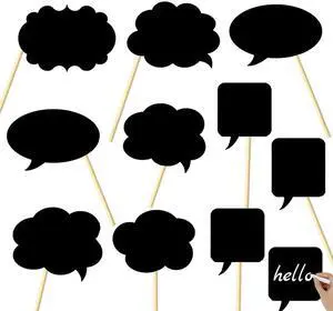 10pcs Writable Chalkboard Photo Booth Props Kit - Reusable Blank Signs with Chalk & Sticks for Wedding, Birthday, Baby Shower, Prom & Party Favors 10pcs Writable Chalkboard Photo Booth Props Kit - Reusable Blank Signs with Chalk & Sticks for Wedding, Birthday, Baby Shower, Prom & Party Favors