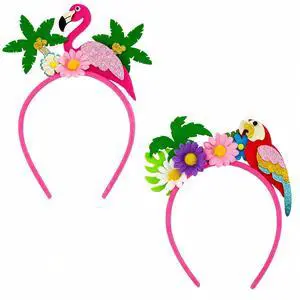 Hawaiian Luau Flamingo Headband Parrot Headband 2Pcs Tropical Palm Tree Head Boppers Hawaiian Party Headbands Summer Beach Flower Headwear Hawaiian Luau Flamingo Headband Parrot Headband 2Pcs Tropical Palm Tree Head Boppers Hawaiian Party Headbands Summer Beach Flower Headwear