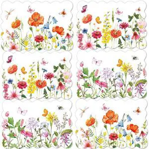 Summer Plastic Placemats Set of 6 Plastic Place Mats Watercolor Flowers Holiday Table Vinyl Placemats for Indoor Outdoor Spring Party Dining Table Decoration (Easily Wipes Clean) Summer Plastic Placemats Set of 6 Plastic Place Mats Watercolor Flowers Holiday Table Vinyl Placemats for Indoor Outdoor Spring Party Dining Table Decoration (Easily Wipes Clean)