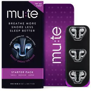 Mute Nasal Dilators for Sleep, Snoring Solution, Starter, 3 Sizes | 75% Snore Less, Nasal Strip Alternative, Internal Nasal Dilator, Anti Snoring Device, 38% More Air, Drug-Free, Medical-Grade Mute Nasal Dilators for Sleep, Snoring Solution, Starter, 3 Sizes | 75% Snore Less, Nasal Strip Alternative, Internal Nasal Dilator, Anti Snoring Device, 38% More Air, Drug-Free, Medical-Grade