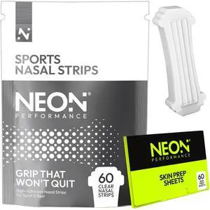 Nasal Strips 60 Count Clear | Nose Strips for Breathing | Athletic nasal strips for running, sports & sleep | Sweat & oil resistant adhesive | Reduce snoring & breathe easier Nasal Strips 60 Count Clear | Nose Strips for Breathing | Athletic nasal strips for running, sports & sleep | Sweat & oil resistant adhesive | Reduce snoring & breathe easier