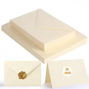 30 PACK Cream Blank Cards and Envelopes 4x6 Inch, Note Greeting Cards, Folded Ivory Cardstock and Envelopes Self Seal for Wedding, Invitations, DIY Greeting Cardstock, Thank You Cards & All Occasion 30 PACK Cream Blank Cards and Envelopes 4x6 Inch, Note Greeting Cards, Folded Ivory Cardstock and Envelopes Self Seal for Wedding, Invitations, DIY Greeting Cardstock, Thank You Cards & All Occasion
