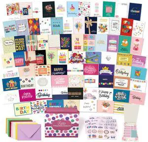 80 Unique Birthday Cards- Happy Birthday Cards Bulk With Greetings Inside Assorted Envelopes and Stickers -Large 5 x 7 inches- Greeting Box Set 80 Unique Birthday Cards- Happy Birthday Cards Bulk With Greetings Inside Assorted Envelopes and Stickers -Large 5 x 7 inches- Greeting Box Set