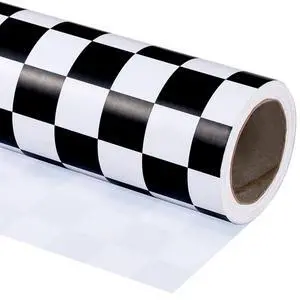 Checkered Flag Wrapping Paper Roll - 17 Inch x 16.5 Feet - Race Car Wrapping Paper for Kids Birthday, Girls Boys Birthday, Baby Shower Checkered Flag Wrapping Paper Roll - 17 Inch x 16.5 Feet - Race Car Wrapping Paper for Kids Birthday, Girls Boys Birthday, Baby Shower