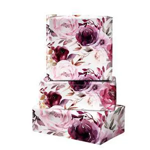 Floral Wrapping Paper Roll - Purple Rose Design, 17 Inches x 16.5 Feet, Gift Wrap for Wedding, Bridal Shower, Birthday, Mother's Day,Anniversary, Cut Lines on Back Floral Wrapping Paper Roll - Purple Rose Design, 17 Inches x 16.5 Feet, Gift Wrap for Wedding, Bridal Shower, Birthday, Mother's Day,Anniversary, Cut Lines on Back