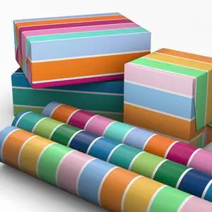 Striped Wrapping Paper Mini Rolls, 3-Pack, 60 Sq. Ft. | Mini rolls are perfect for easy storage, Grid Lines, Recyclable, For Birthdays, Christmas, Mother's Day, Easter Striped Wrapping Paper Mini Rolls, 3-Pack, 60 Sq. Ft. | Mini rolls are perfect for easy storage, Grid Lines, Recyclable, For Birthdays, Christmas, Mother's Day, Easter
