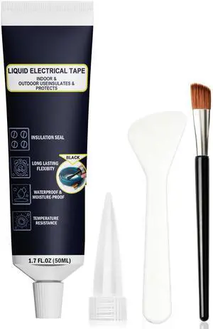 Liquid Electrical Tape Waterproof Insulation Brush-On Marine Auto 1,7oz | Rubber-based. -50°F to +356°F. Bilge pumps, RV wiring, underground splices. Quick-dry, tack free in 5 min Liquid Electrical Tape Waterproof Insulation Brush-On Marine Auto 1,7oz | Rubber-based. -50°F to +356°F. Bilge pumps, RV wiring, underground splices. Quick-dry, tack free in 5 min