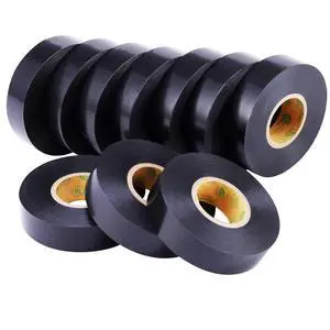 10-Pack Black Electrical Tape Waterproof, 3/4 in x 66ft, Industrial Grade UL/CSA Listed High Temp Electrical Tape Electric Super Vinyl 10-Pack Black Electrical Tape Waterproof, 3/4 in x 66ft, Industrial Grade UL/CSA Listed High Temp Electrical Tape Electric Super Vinyl