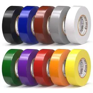 High-Grade Colored Electrical Tape (10-Pack) ¾ x 60ft 7mil Thick Multicolor High-Temp Flame-Retardant Electrical Tape, Heat Resistant, Weatherproof, Suitable for Data Centers, UL/CSA Listed High-Grade Colored Electrical Tape (10-Pack) ¾ x 60ft 7mil Thick Multicolor High-Temp Flame-Retardant Electrical Tape, Heat Resistant, Weatherproof, Suitable for Data Centers, UL/CSA Listed