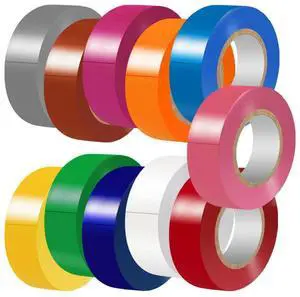 Matte Rainbow Electrical Tape 11 Colors 3/4in x 30ft | Waterproof matte insulating tape, strong adhesion, durable, easy wrapping. Ideal for wire insulation & electrical repair Matte Rainbow Electrical Tape 11 Colors 3/4in x 30ft | Waterproof matte insulating tape, strong adhesion, durable, easy wrapping. Ideal for wire insulation & electrical repair