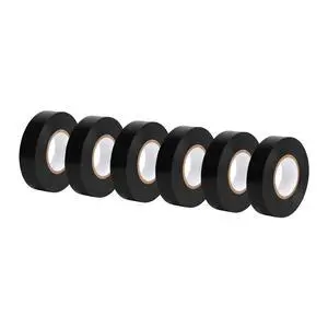 Electrical Adhesive Tape, Insulating with Strong Adhesive, for Home DIY, Repairs, Electrical, Automotive and Equipment, 3/4" x 60', Black, 6-Pack Electrical Adhesive Tape, Insulating with Strong Adhesive, for Home DIY, Repairs, Electrical, Automotive and Equipment, 3/4" x 60', Black, 6-Pack